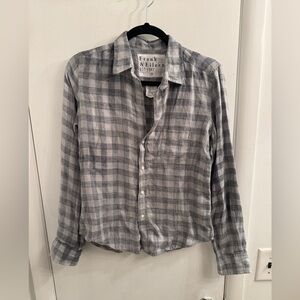 Frank & Eileen Grey Plaid Button-Up Shirt - Size XS